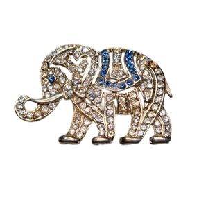 Vintage Rhinestone Elephant Brooch